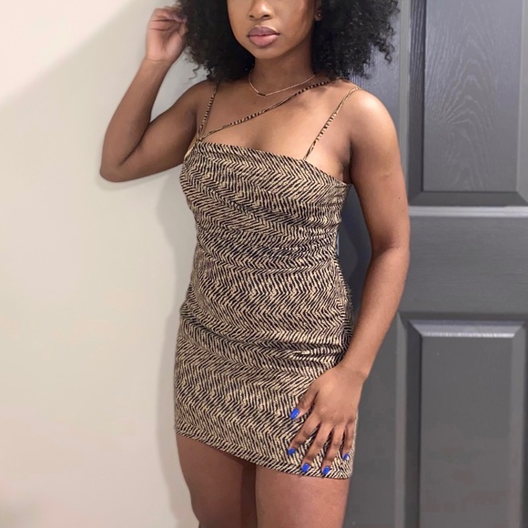 Forever 21 Brown/Black Striped Bodycon Dress - Picture 10 of 13